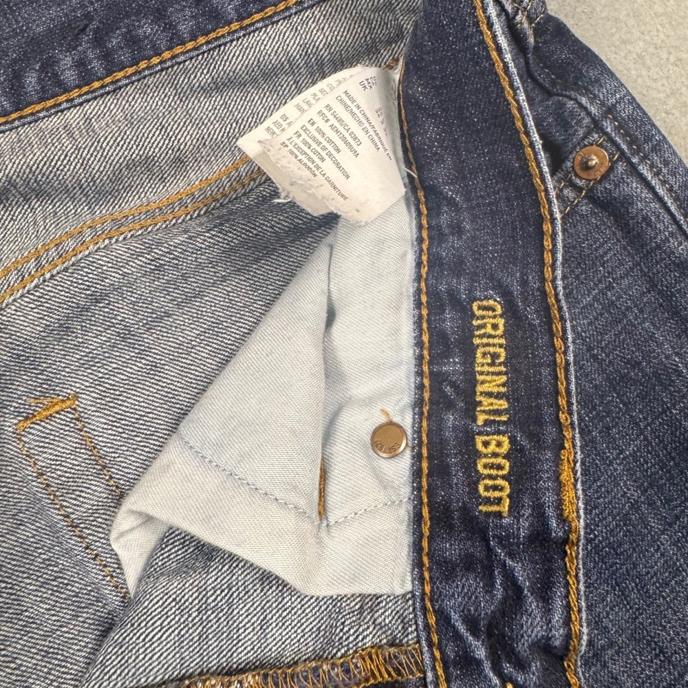 American Eagle Outfitters Original Boot Mens 34x32 Dark Wash Blue Denim Jeans - Picture 8 of 14